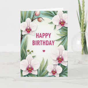 Aqua Blossom Birthday Card