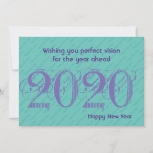 AQUA BLUE 20:20 Vision Modern Happy New Year Card