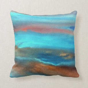 Aqua Blue Abstract Cushion