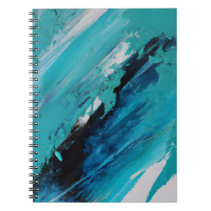 Aqua Blue Abstract Ocean Energy Notebook