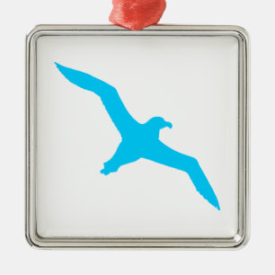 Aqua Blue Albatross Metal Tree Decoration
