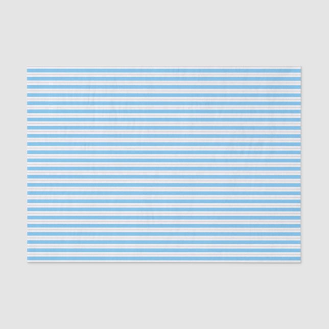 Aqua Blue and Grey Striped Tissue Paper (Front)
