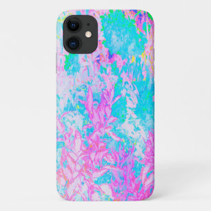 Aqua Blue and Hot Pink Hydrangea Landscape iPhone 11 Case