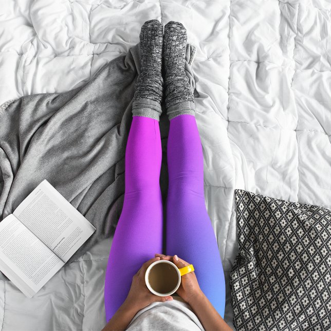 Aqua Blue and Hot Pink Miami Ombre Leggings (Creator Uploaded)