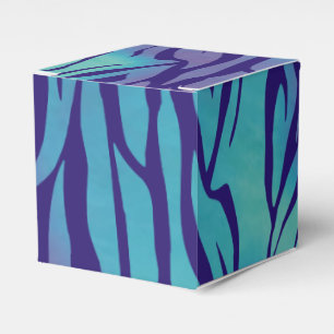 Aqua Blue And Purple Zebra Stripes Favour Box