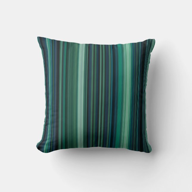 Aqua Blue and teal Stripes Cushion (Front)