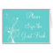 Aqua Blue and White Floral Guest Book Table Card