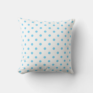 Aqua Blue and White Polka Dot on a Pillow