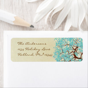 Aqua Blue Aqua Tree Return Address
