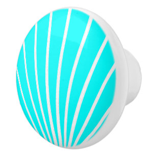 Aqua Blue Art Deco Design Ceramic Knob