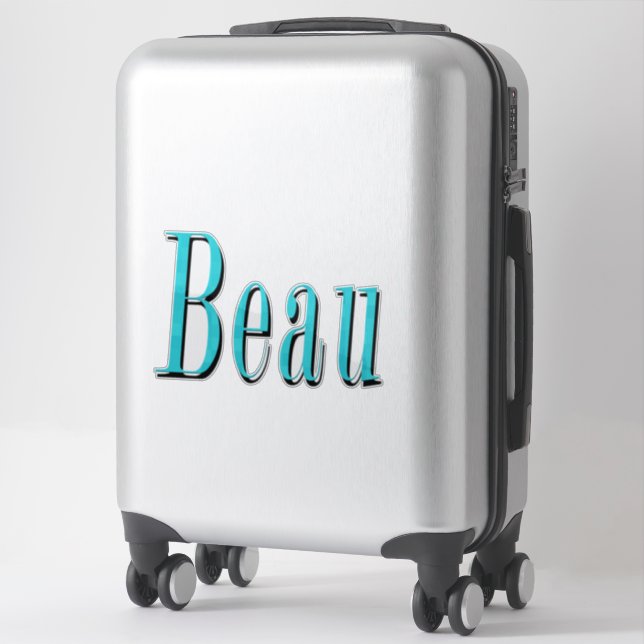 Aqua Blue Beau Name Logo, (Suitcase)