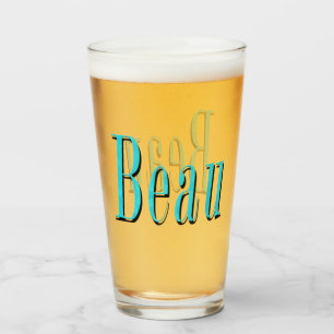 Aqua Blue Beau Name Logo, Glass