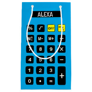 Aqua Blue Birthday Calculator Small Gift Bag