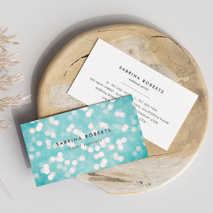 Aqua Blue Bokeh Business Card