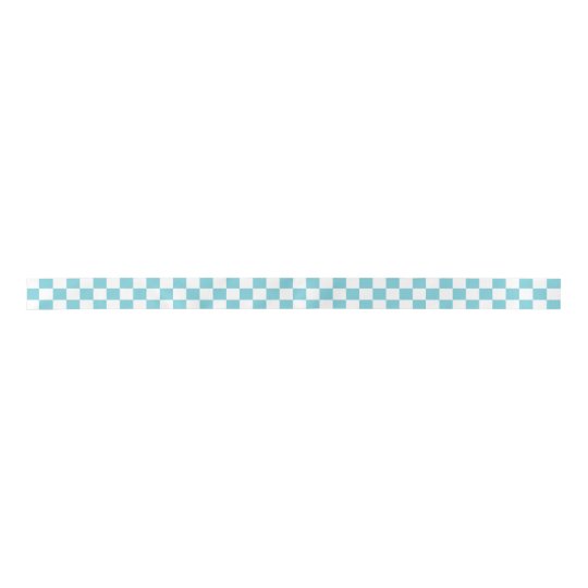 Aqua blue chequered satin ribbon