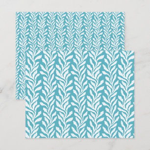 Aqua Blue Coastal Seaweed Scrapbook Paper