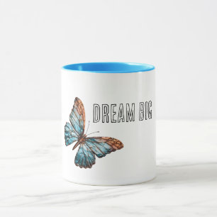 Aqua Blue Copper Butterfly Mug