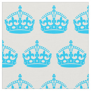 Aqua Blue Crown Fabric