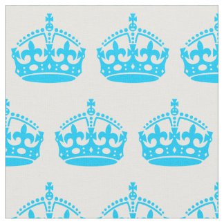 Aqua Blue Crown Fabric