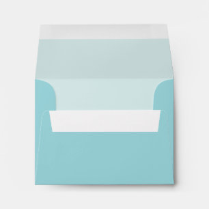Aqua Blue Custom Envelope with Pre-Printed Address