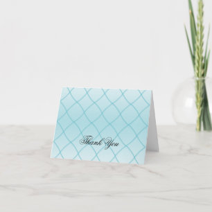 Aqua Blue Diamond Pattern Thank You Card