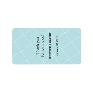 Aqua Blue Diamond Wedding Lip Balm Label