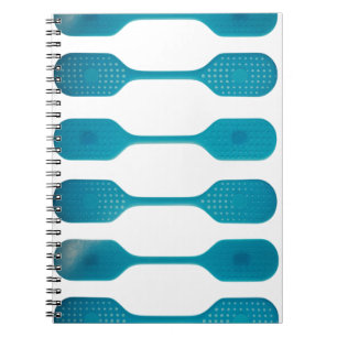 Aqua Blue Dot Grid Abstract Spiral Photo Notebook