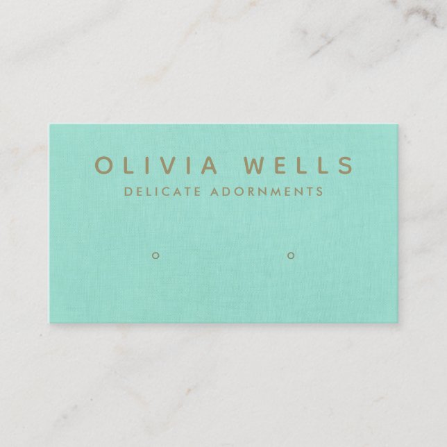Aqua Blue Earring Display  Business Card (Front)