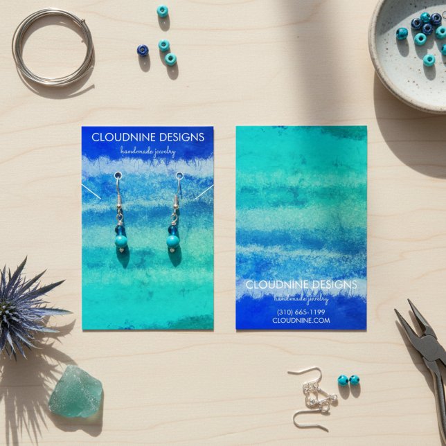 Aqua Blue Earring Necklace Jewellery Display Card (Aqua Blue Earring Necklace Jewelry Display Card
)