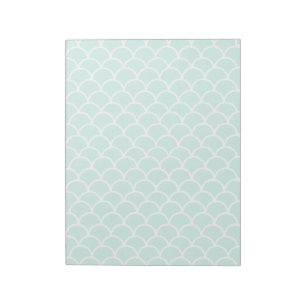 Aqua Blue Fish scale pattern Notepad