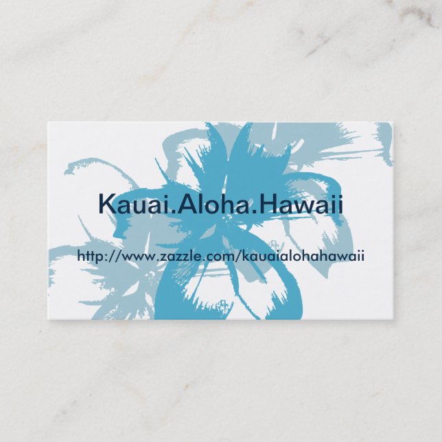 Aqua Blue Floral Business Card (Front)