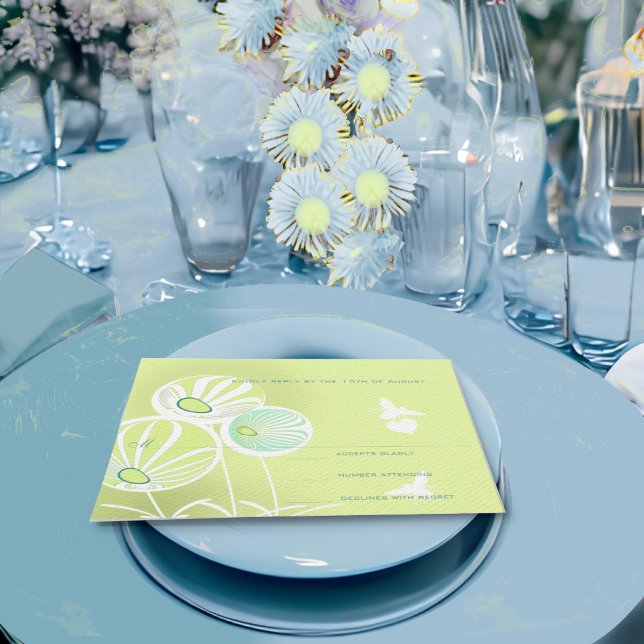 Aqua Blue Flowers and Bees Wedding Response (Creator Uploaded)