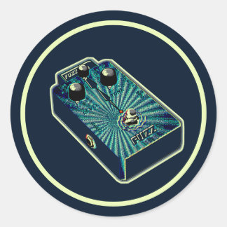 Aqua blue Fuzz Classic Round Sticker