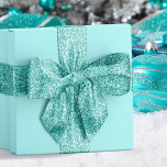 Aqua Blue Glitter Coastal Christmas Satin Ribbon<br><div class="desc">This beautiful faux glitter aqua blue coastal Christmas ribbon is a great accent to your beach themed Christmas gift wrapping,  as well as crafts and decor.</div>