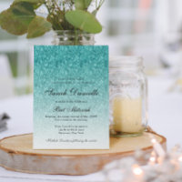 Aqua Blue Glitter Glam Bat Mitzvah