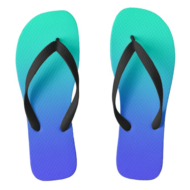 Aqua Blue Gradient  Flip Flops (Footbed)