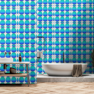 Aqua Blue Gradient Glass Droplets  Wallpaper