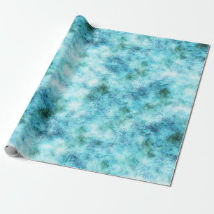 Aqua Blue Green Abstract Wrapping Paper