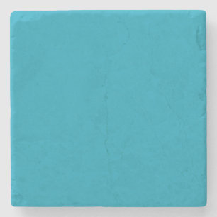 Aqua Blue Green Solid Color - Colour - Hue Stone Coaster