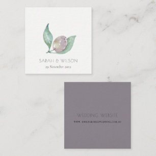 AQUA BLUE GREEN WATERCOLOUR FOLIAGE OLIVE WEDDING SQUARE BUSINESS CARD