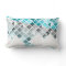 Aqua Blue, Grey & White Geometric Pattern