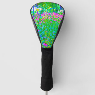 Aqua Blue Impressionistic Garden Landscape Golf Head Cover