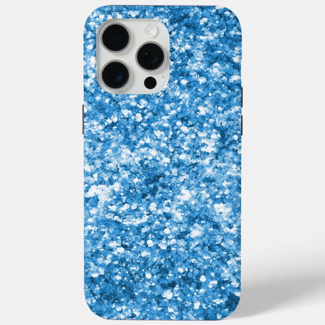 Aqua Blue Jewel Glitter Case-Mate iPhone Case (Back)