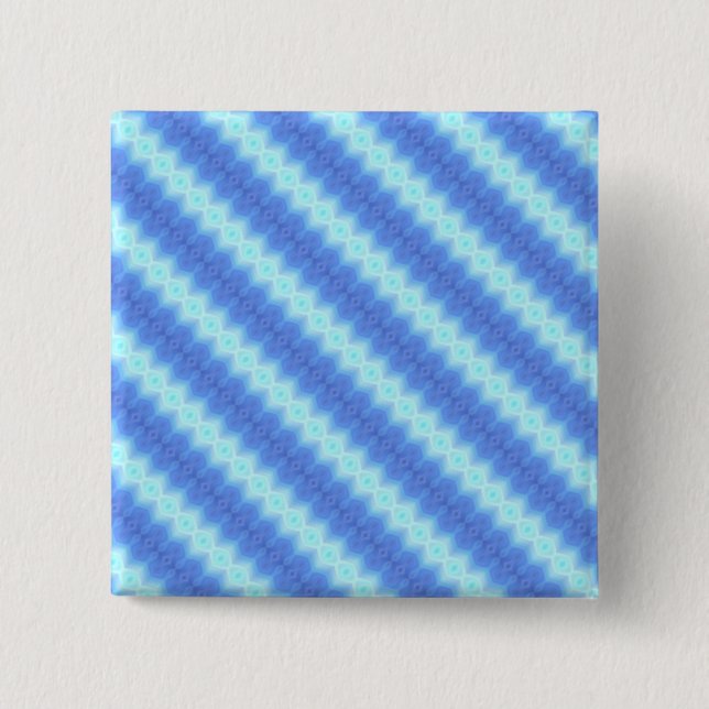 Aqua Blue Knit Crochet Stripe Texture Pattern 15 Cm Square Badge (Front)