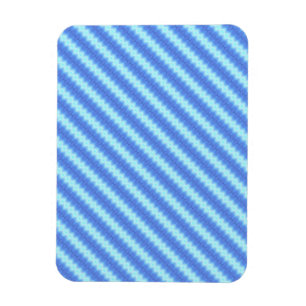 Aqua Blue Knit Crochet Stripe Texture Pattern Magnet