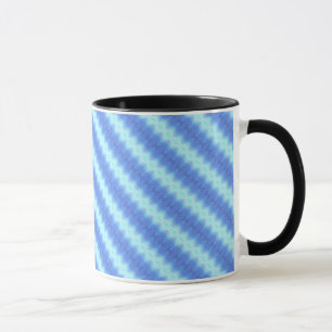Aqua Blue Knit Crochet Stripe Texture Pattern Mug