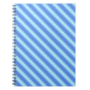 Aqua Blue Knit Crochet Stripe Texture Pattern Notebook