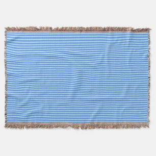 Aqua Blue Knit Crochet Stripe Texture Pattern Throw Blanket