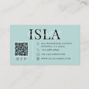 Aqua Blue Lash Artist Business Card