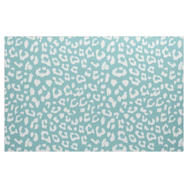 Aqua Blue Leopard Print Large Scale Fabric (Fat Quarter)